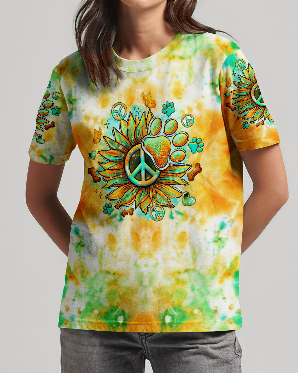 LIFE IS BETTER WITH DOGS SUNFLOWER ALL OVER PRINT - TLTR1906242