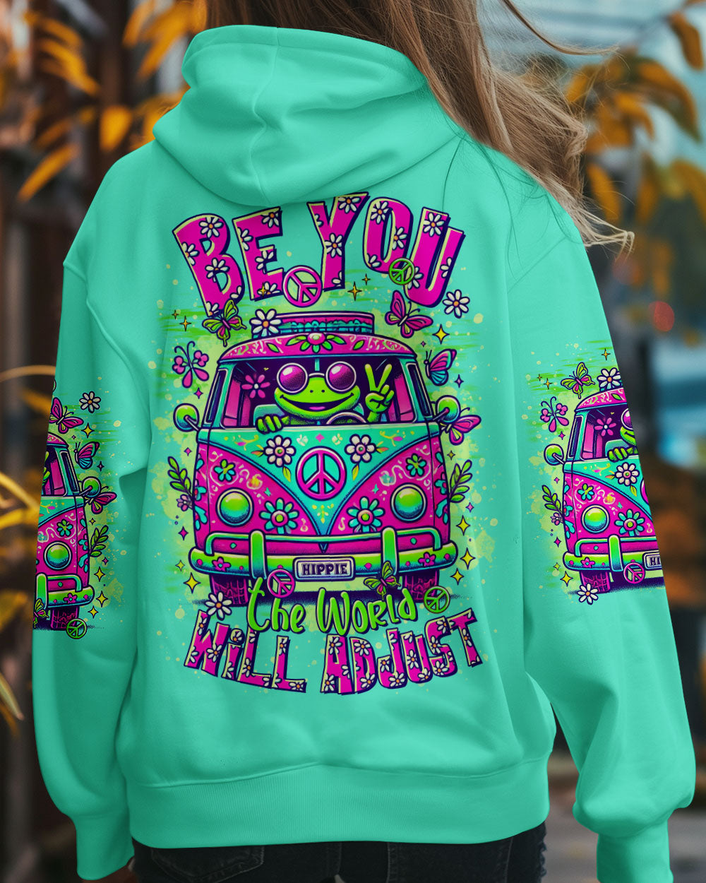 BE YOU THE WORLD WILL ADJUST FROG BUS ALL OVER PRINT  - TLTR1911244