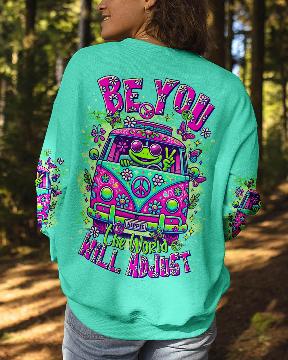 BE YOU THE WORLD WILL ADJUST FROG BUS ALL OVER PRINT  - TLTR1911244