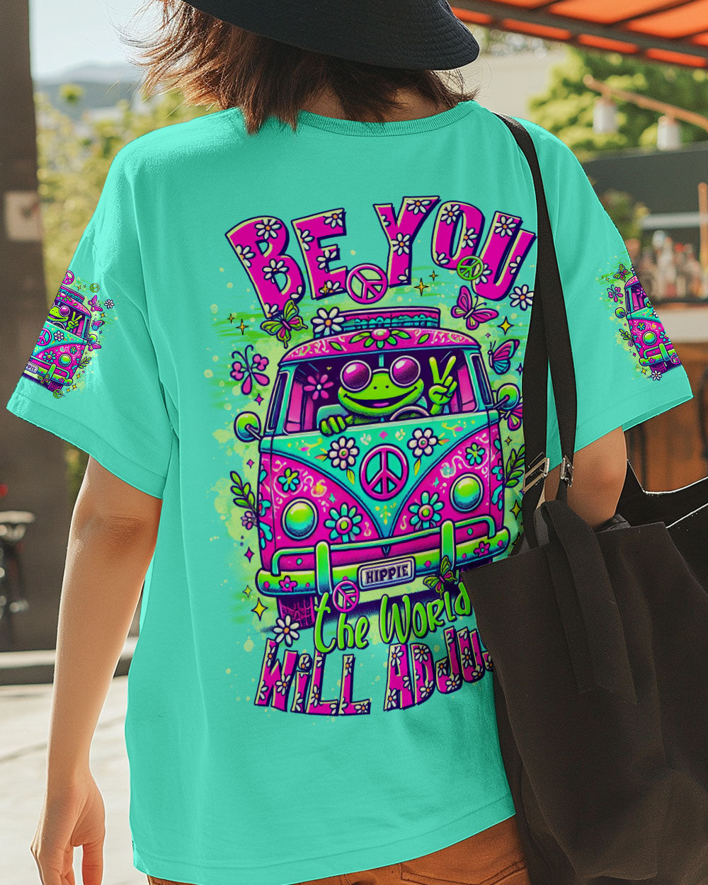 BE YOU THE WORLD WILL ADJUST FROG BUS ALL OVER PRINT  - TLTR1911244