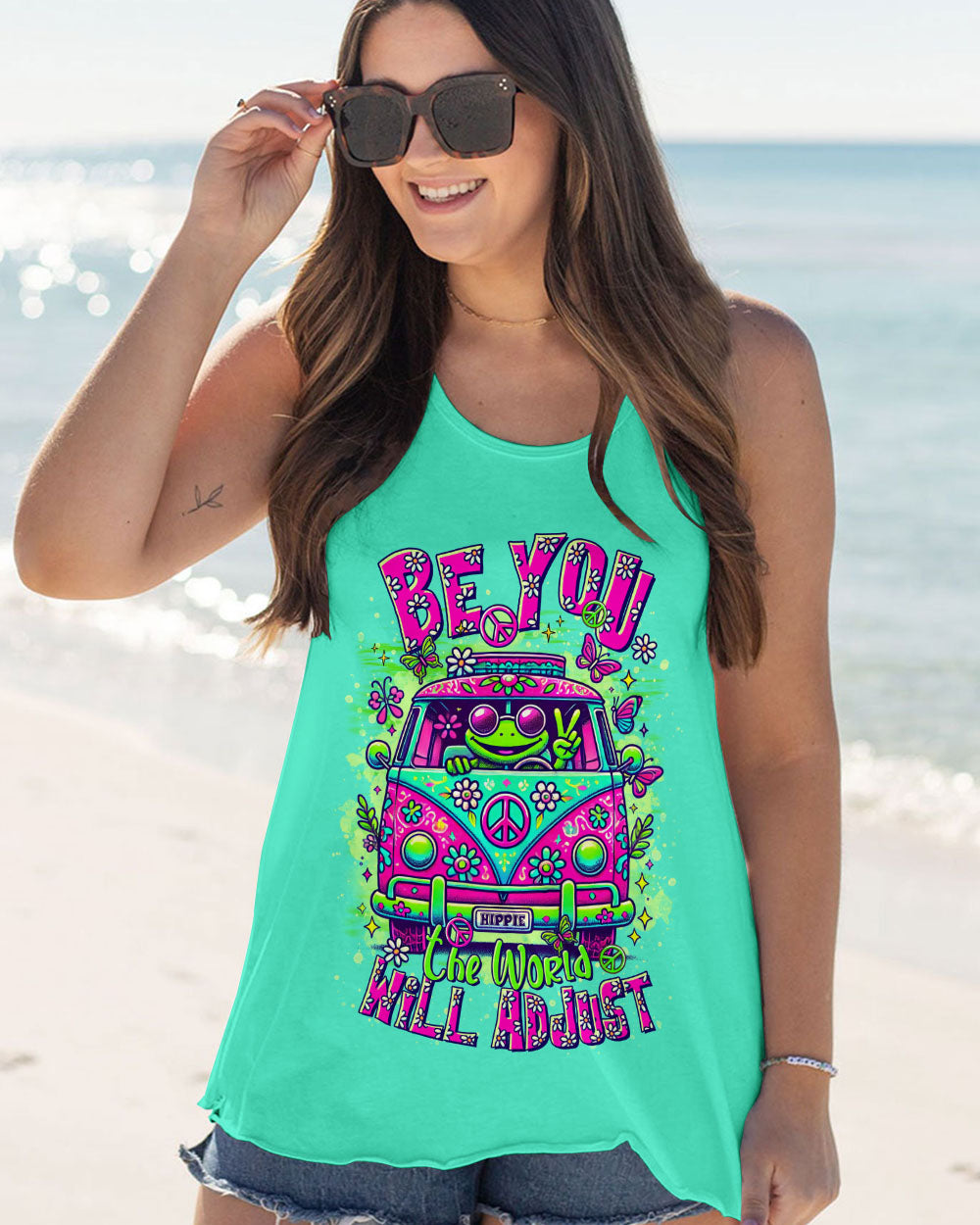 BE YOU THE WORLD WILL ADJUST FROG BUS ALL OVER PRINT  - TLTR1911244