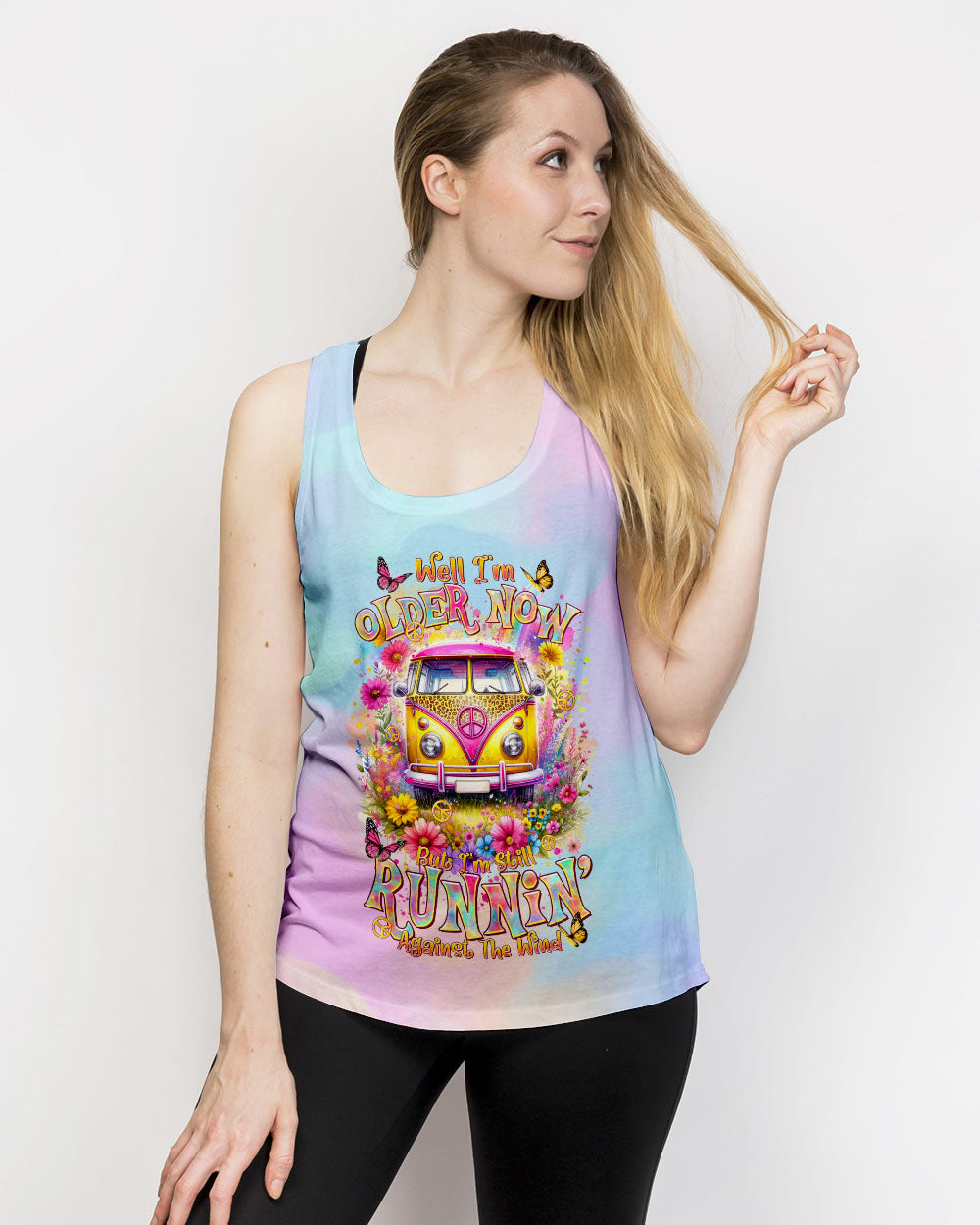 RUNNING AGAINST THE WIND SUNFLOWER TIE DYE ALL OVER PRINT - TLTR2201241