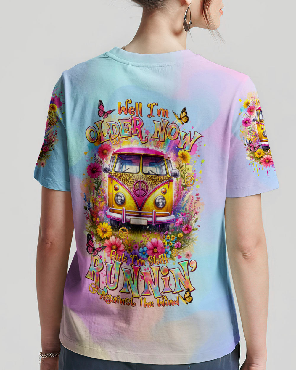 RUNNING AGAINST THE WIND SUNFLOWER TIE DYE ALL OVER PRINT - TLTR2201241