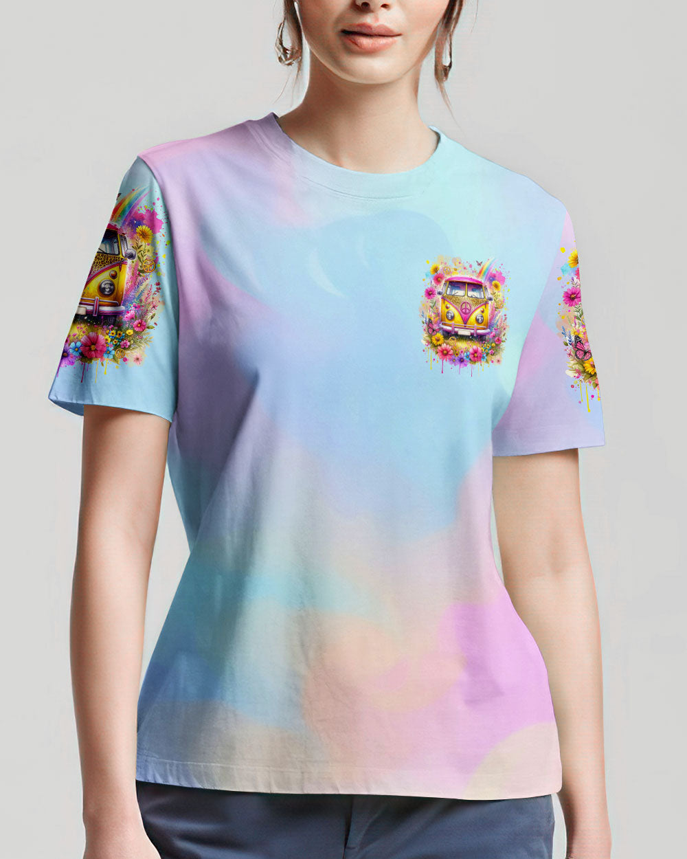 RUNNING AGAINST THE WIND SUNFLOWER TIE DYE ALL OVER PRINT - TLTR2201241