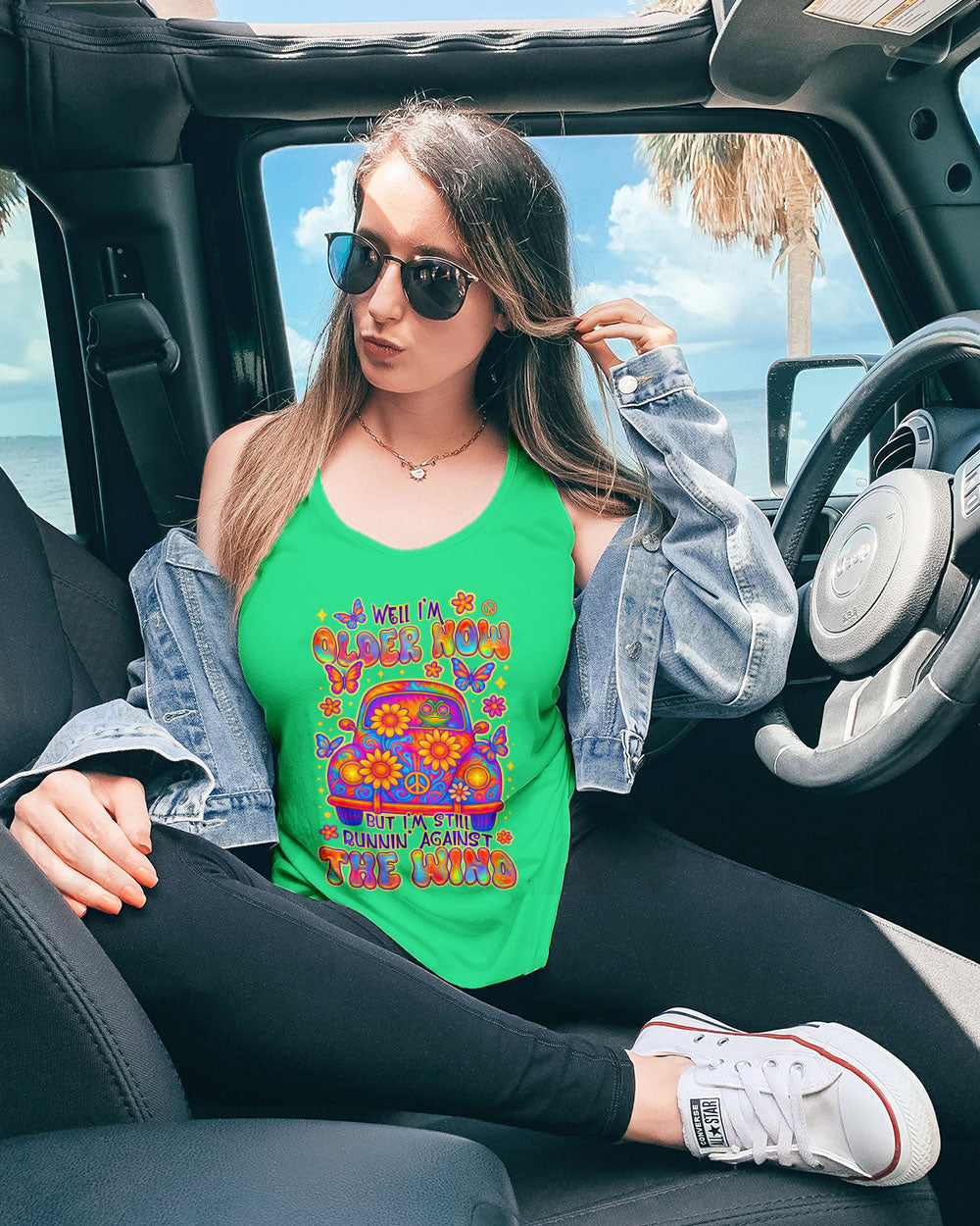 RUNNING AGAINST THE WIND CAR TIE DYE FROG ALL OVER PRINT - TLTR2205253