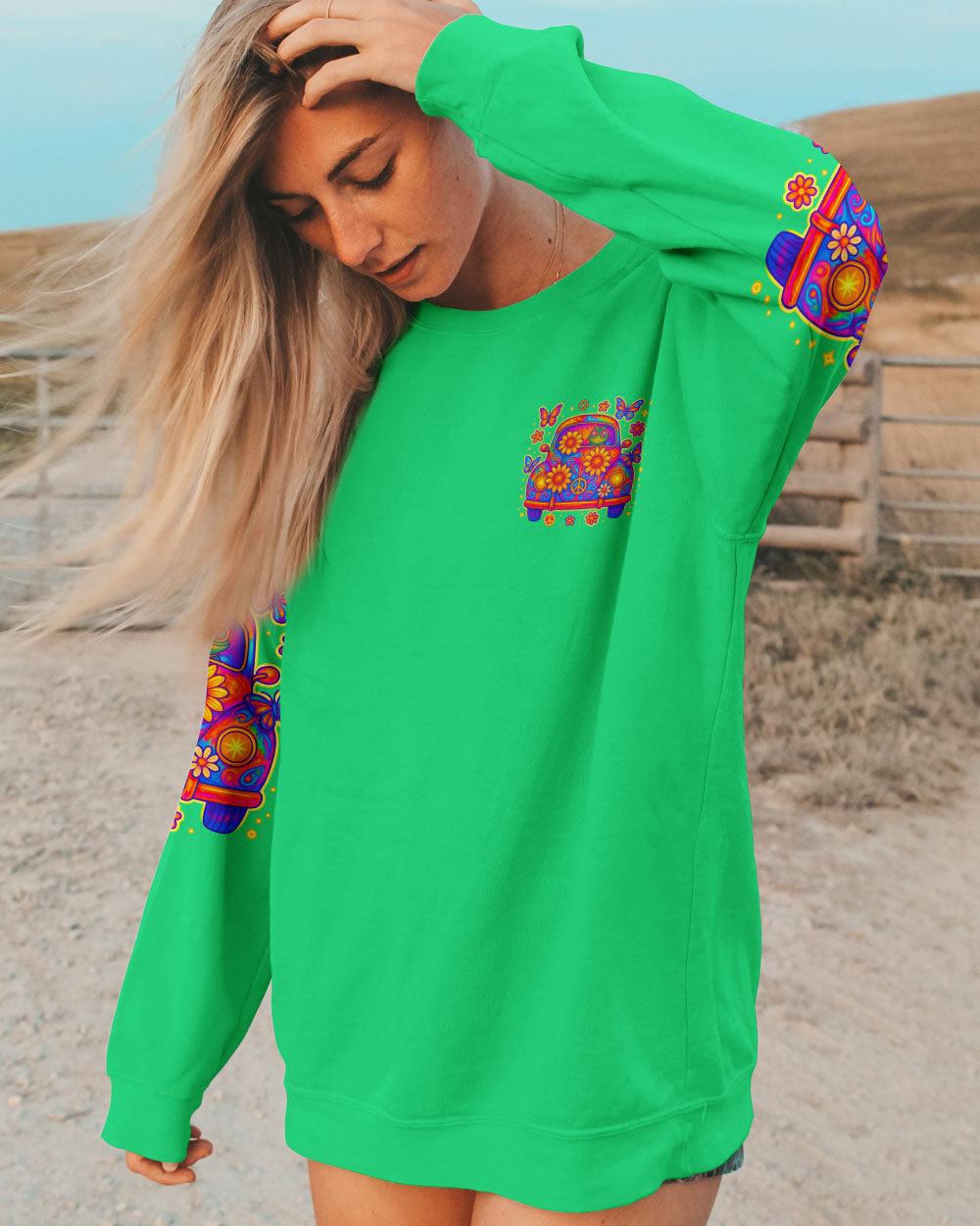 RUNNING AGAINST THE WIND CAR TIE DYE FROG ALL OVER PRINT - TLTR2205253