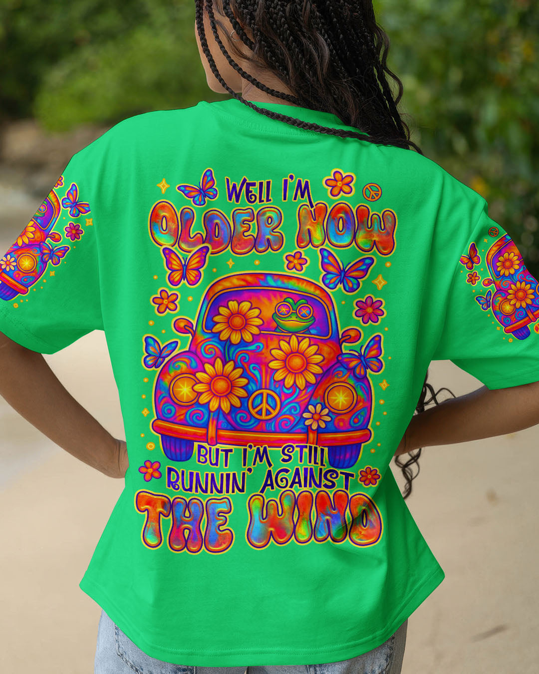 RUNNING AGAINST THE WIND CAR TIE DYE FROG ALL OVER PRINT - TLTR2205253