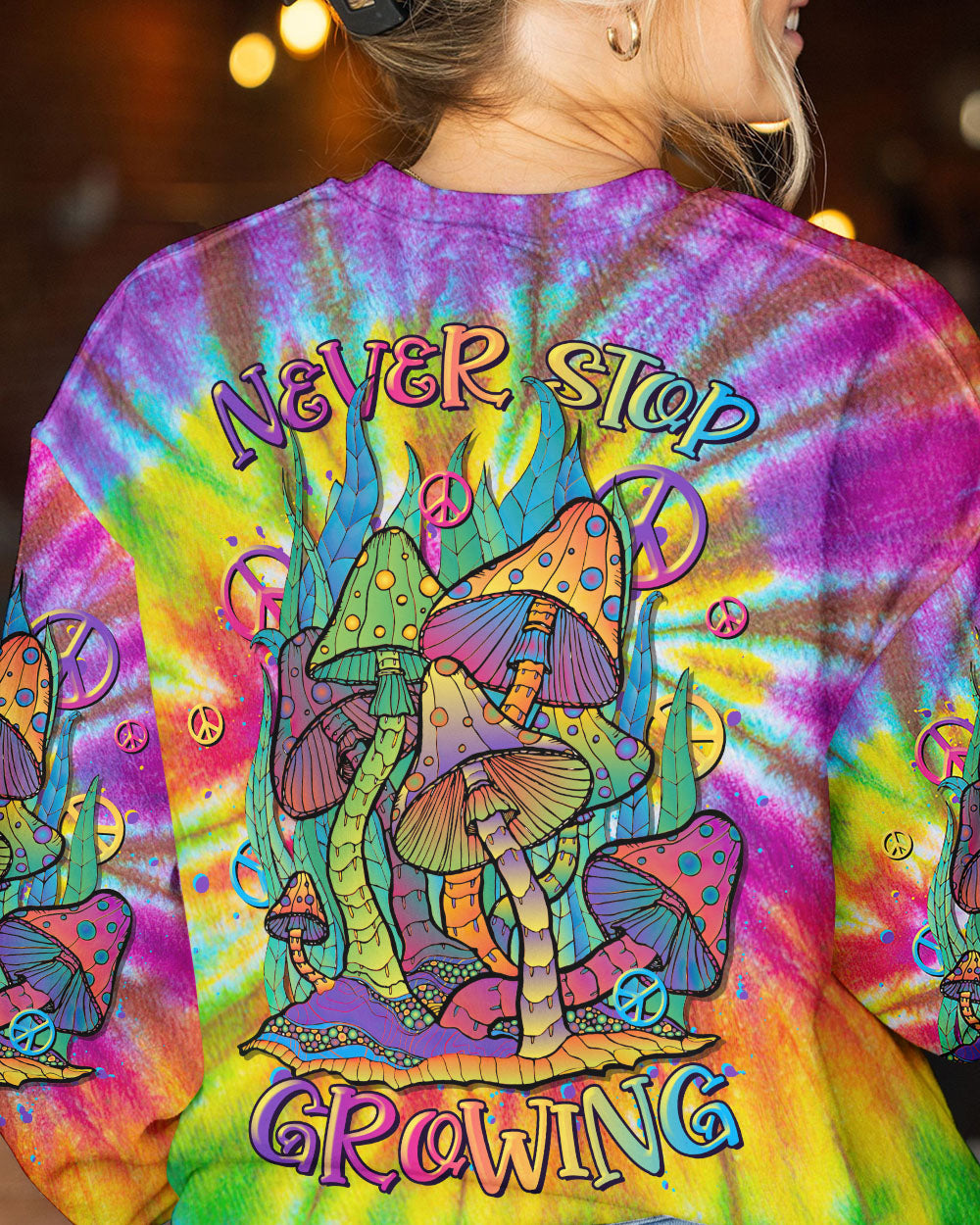 NEVER STOP GROWING MUSHROOM TIE DYE ALL OVER PRINT - TLTR2206231