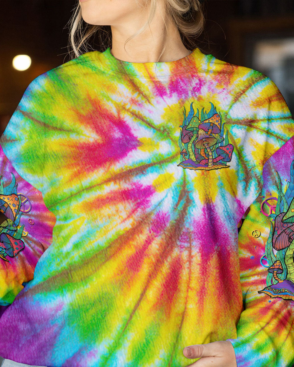 NEVER STOP GROWING MUSHROOM TIE DYE ALL OVER PRINT - TLTR2206231