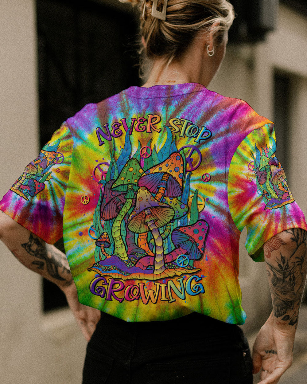 NEVER STOP GROWING MUSHROOM TIE DYE ALL OVER PRINT - TLTR2206231