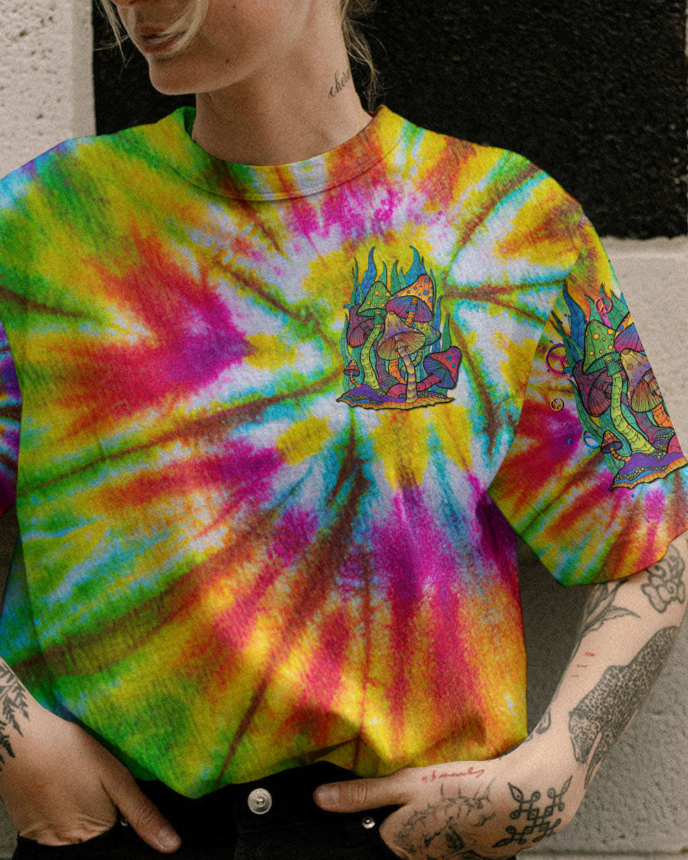 NEVER STOP GROWING MUSHROOM TIE DYE ALL OVER PRINT - TLTR2206231
