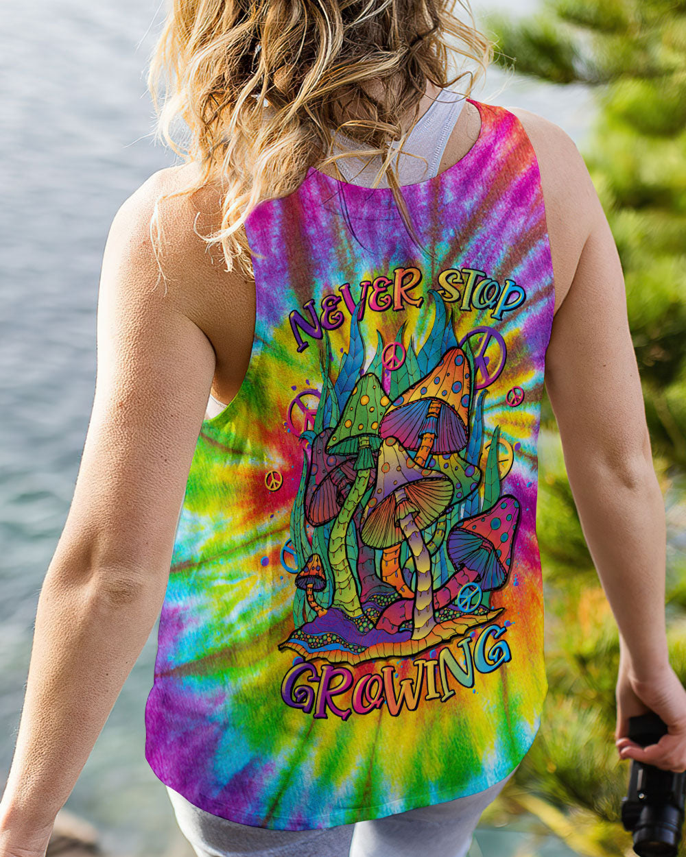 NEVER STOP GROWING MUSHROOM TIE DYE ALL OVER PRINT - TLTR2206231