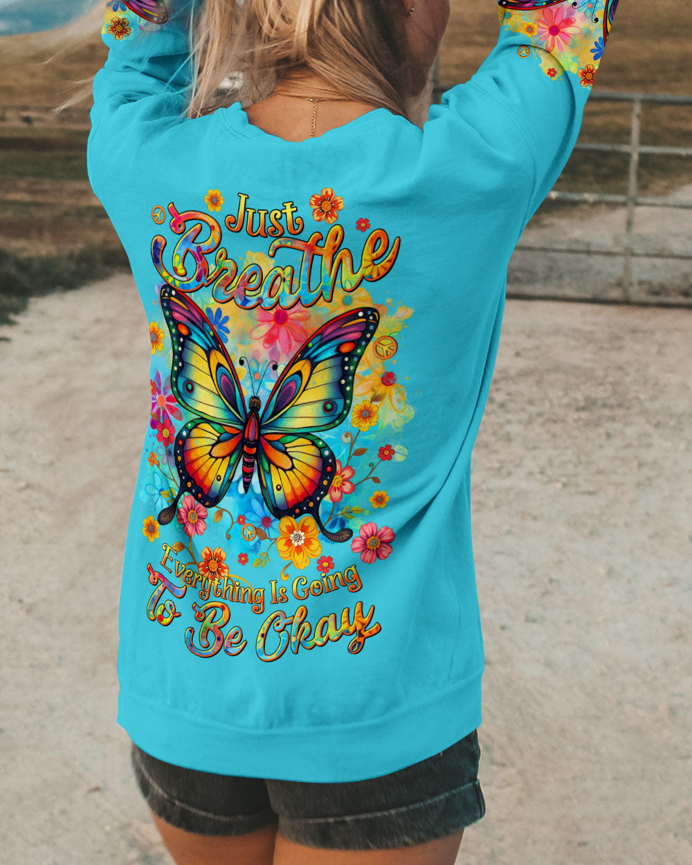 JUST BREATHE BUTTERFLY ALL OVER PRINT - TLTR2503253