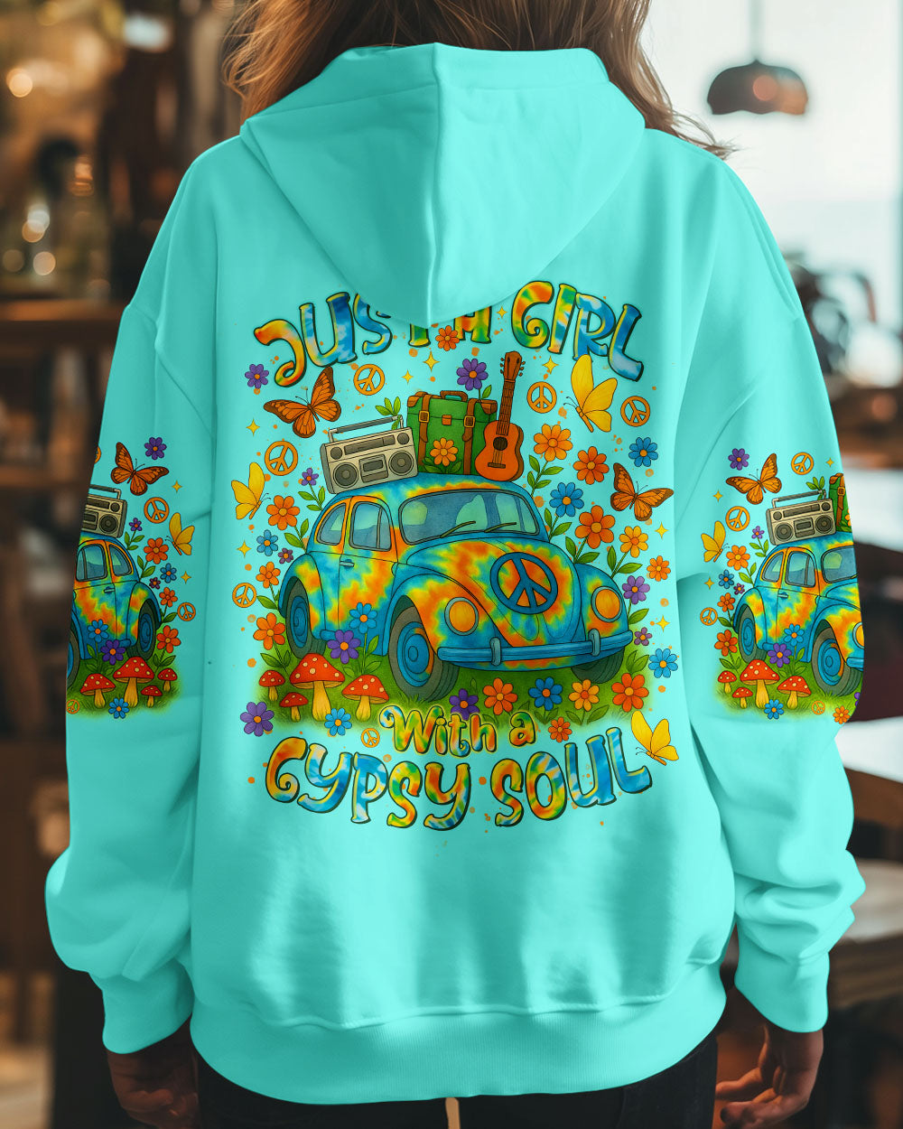 JUST A GIRL WITH A GYPSY SOUL CAR TIE DYE ALL OVER PRINT - TLTR2504251