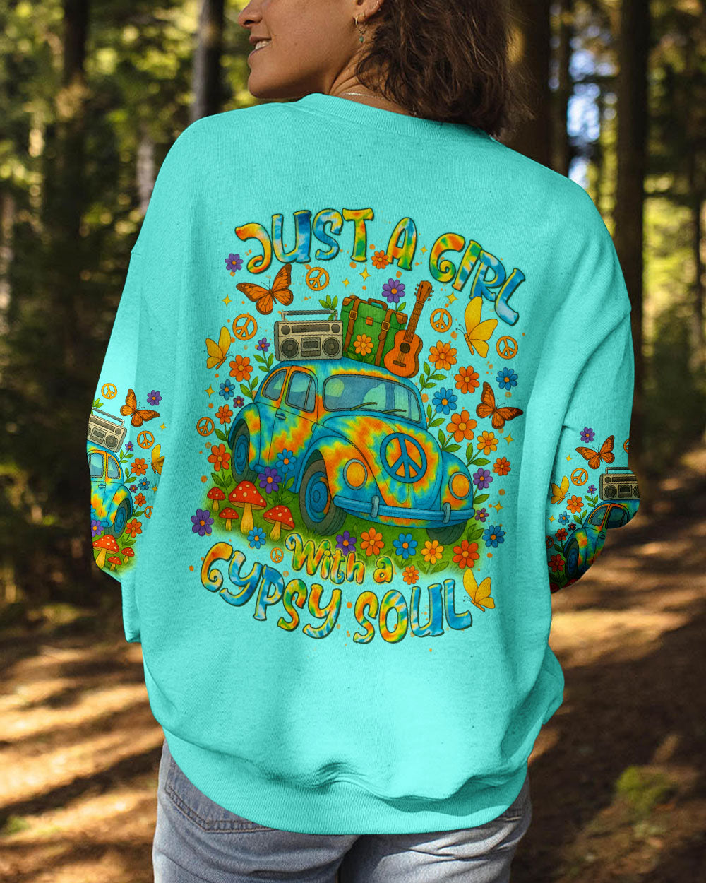 JUST A GIRL WITH A GYPSY SOUL CAR TIE DYE ALL OVER PRINT - TLTR2504251