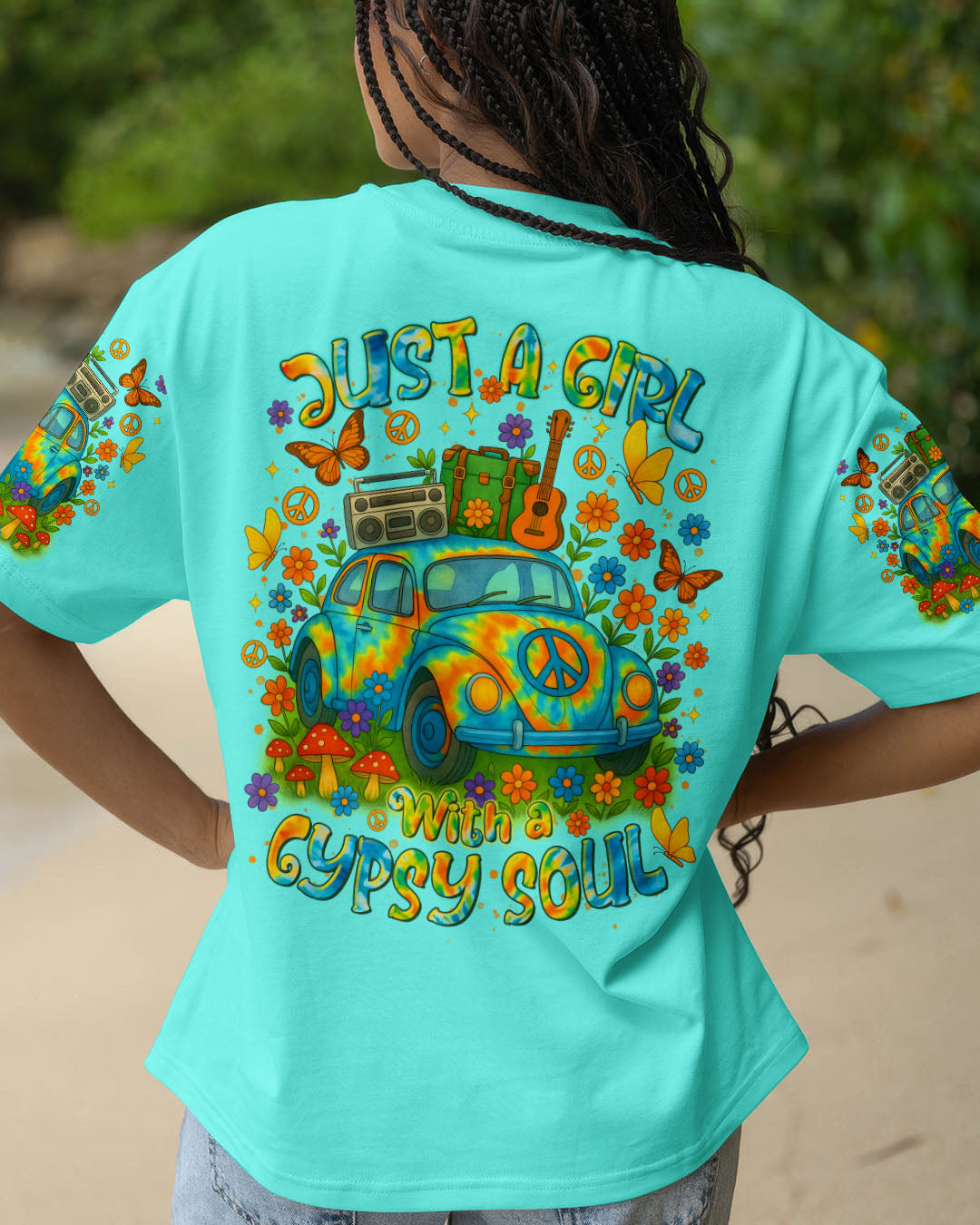 JUST A GIRL WITH A GYPSY SOUL CAR TIE DYE ALL OVER PRINT - TLTR2504251