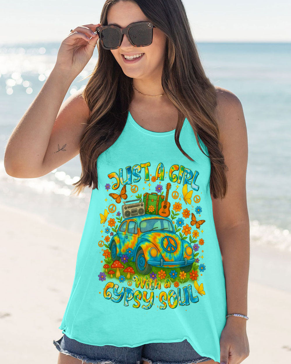 JUST A GIRL WITH A GYPSY SOUL CAR TIE DYE ALL OVER PRINT - TLTR2504251