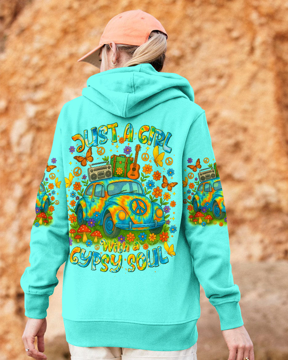 JUST A GIRL WITH A GYPSY SOUL CAR TIE DYE ALL OVER PRINT - TLTR2504251