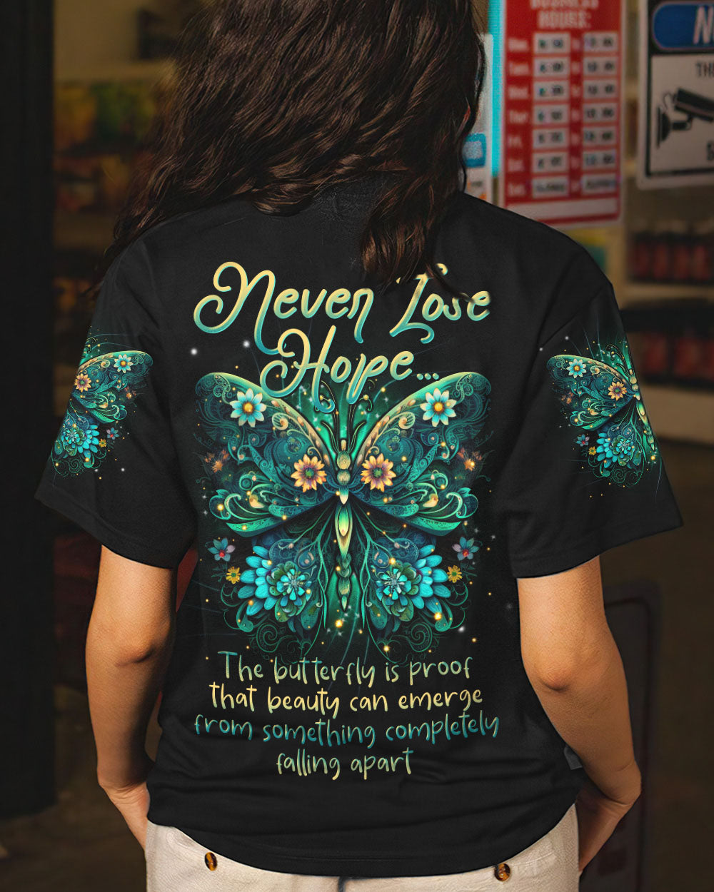 NEVER LOSE HOPE BUTTERFLY ALL OVER PRINT - TLTR2505231