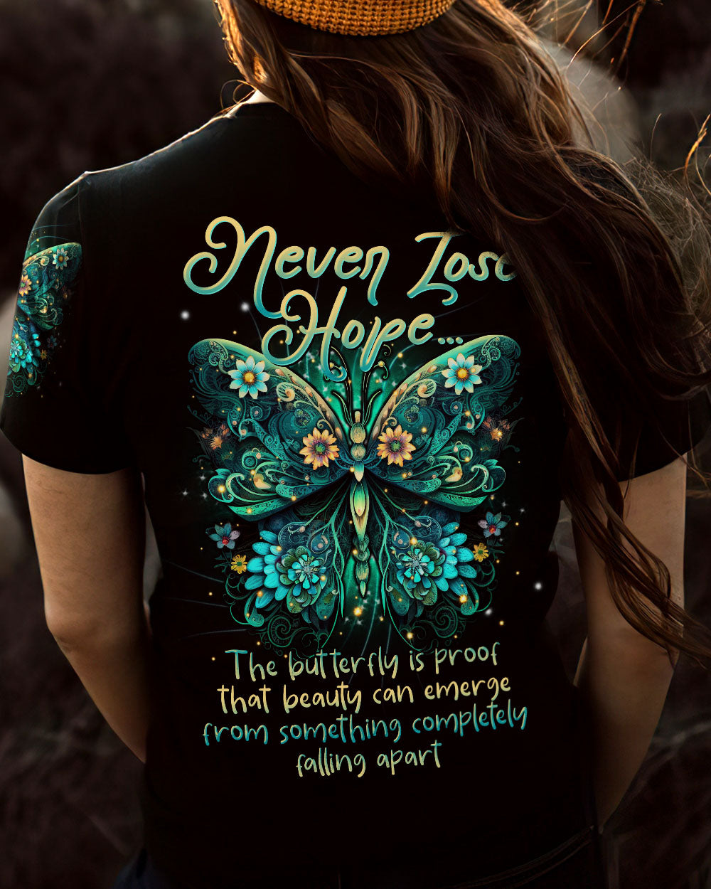 NEVER LOSE HOPE BUTTERFLY ALL OVER PRINT - TLTR2505231