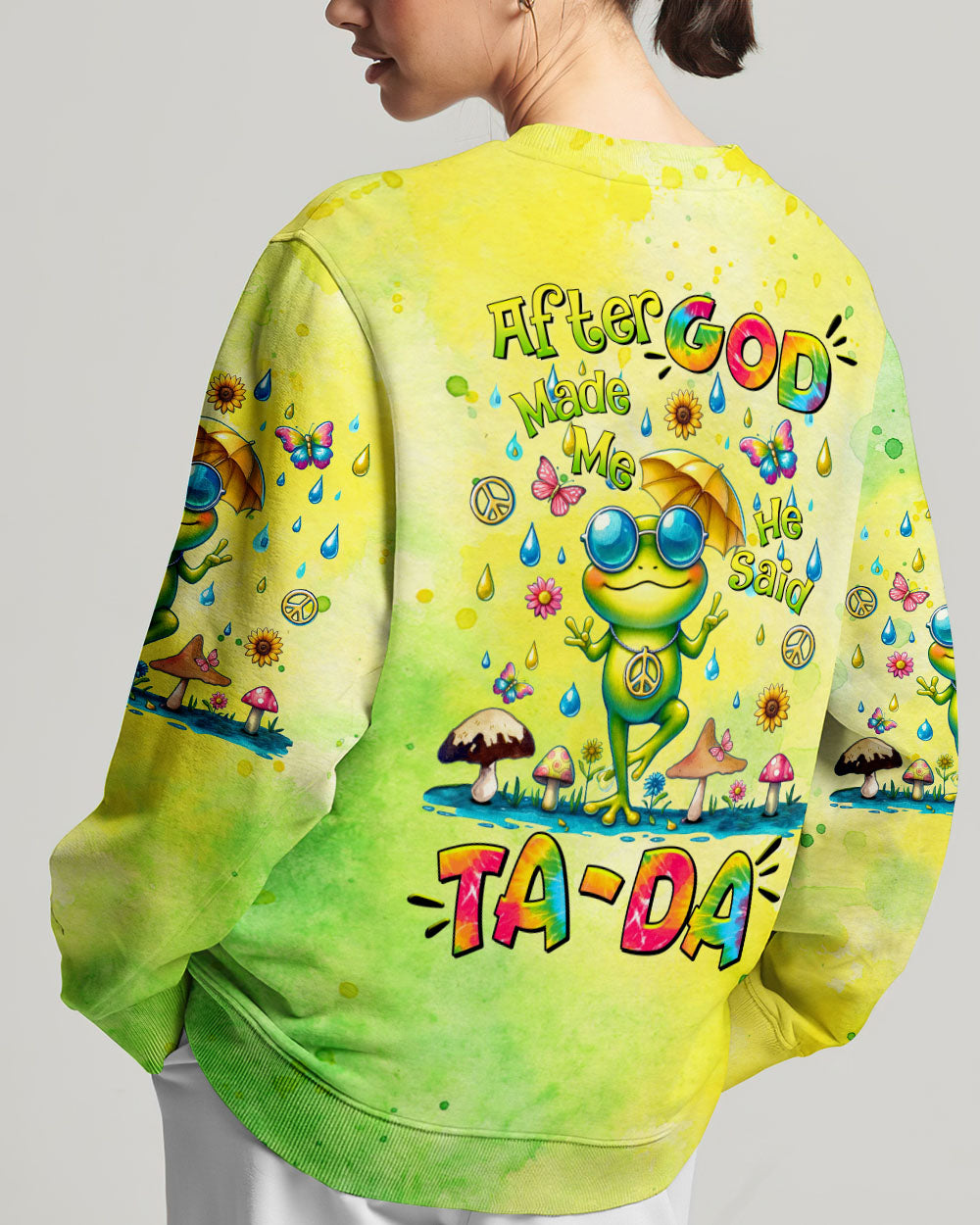 AFTER GOD MADE ME HE SAID TADA FROG ALL OVER PRINT - TLTR2506245