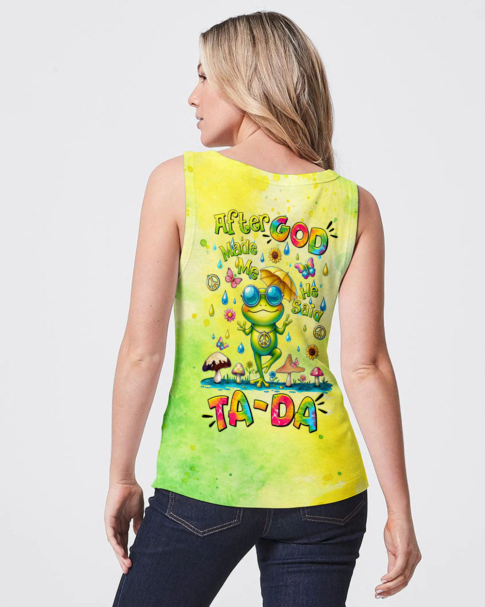 AFTER GOD MADE ME HE SAID TADA FROG ALL OVER PRINT - TLTR2506245