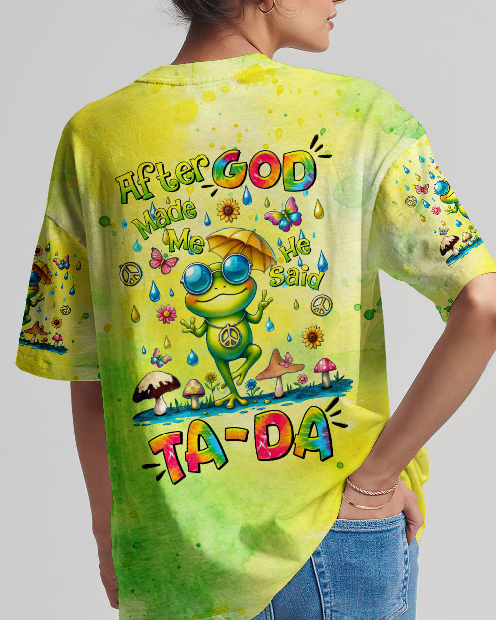 AFTER GOD MADE ME HE SAID TADA FROG ALL OVER PRINT - TLTR2506245