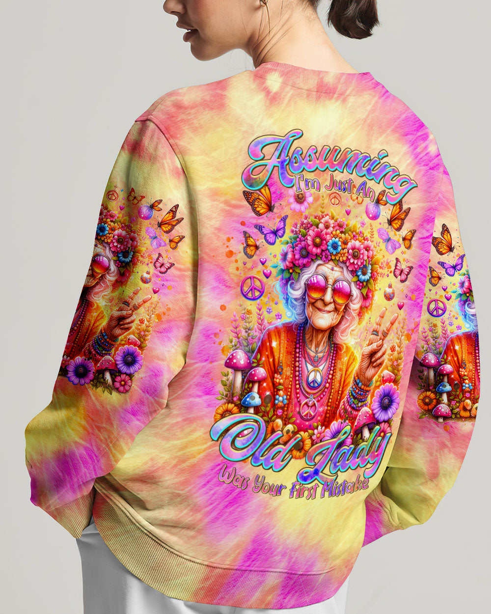 ASSUMING I'M JUST AN OLD LADY TIE DYE ALL OVER PRINT - TLTR2601243