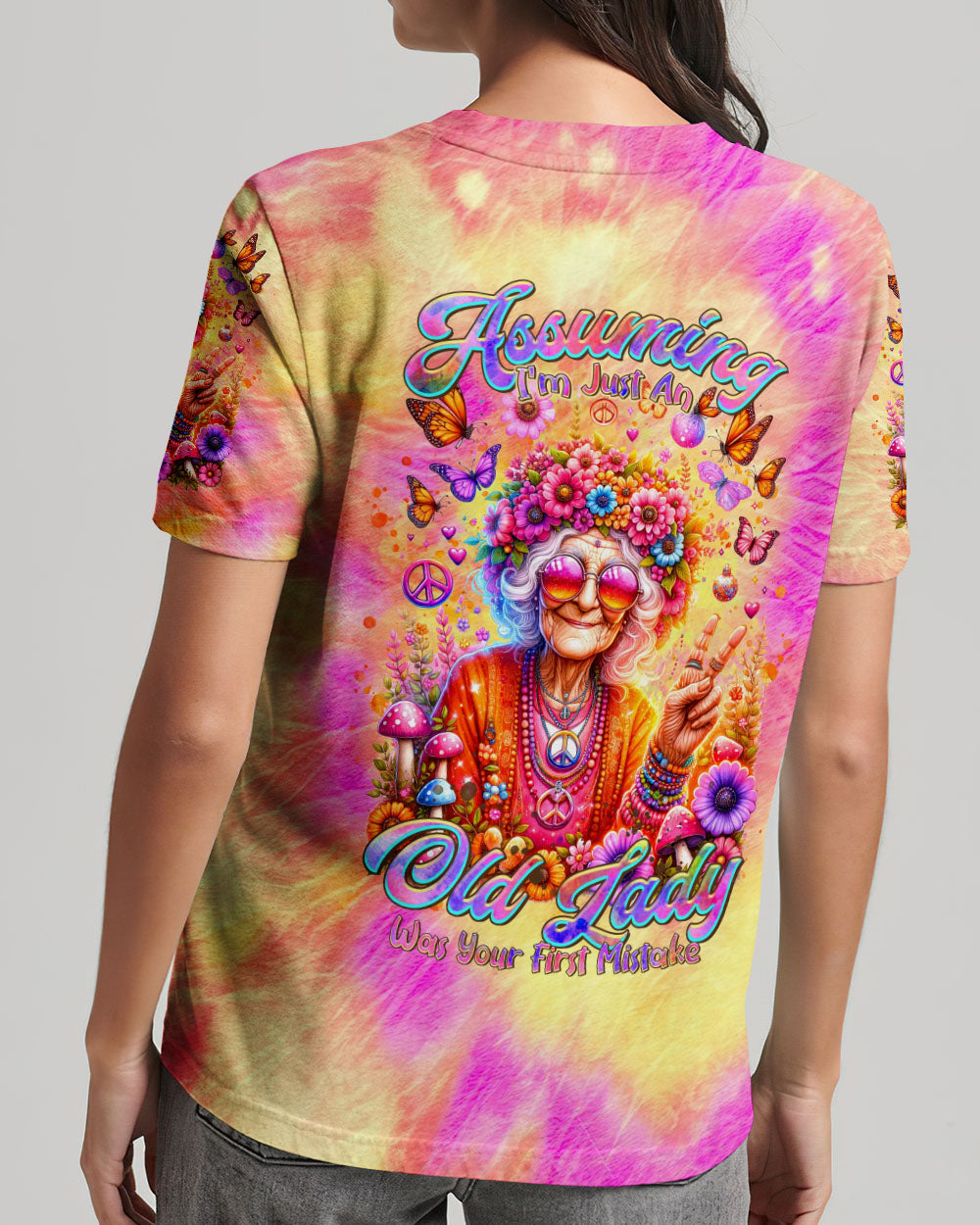 ASSUMING I'M JUST AN OLD LADY TIE DYE ALL OVER PRINT - TLTR2601243