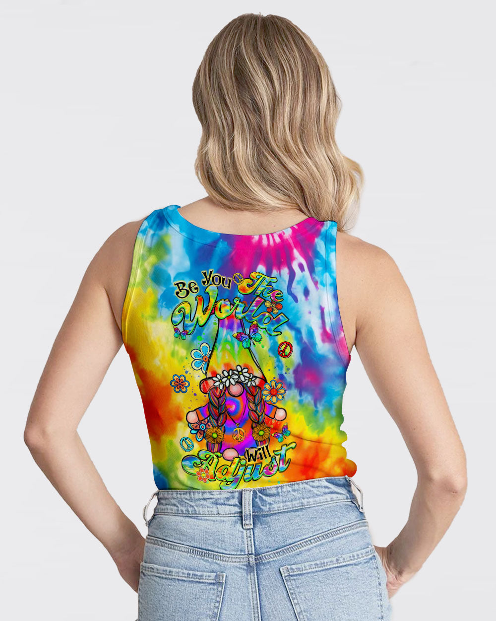 BE YOU THE WORLD WILL ADJUST GNOME TIE DYE ALL OVER PRINT - TLTR2602242