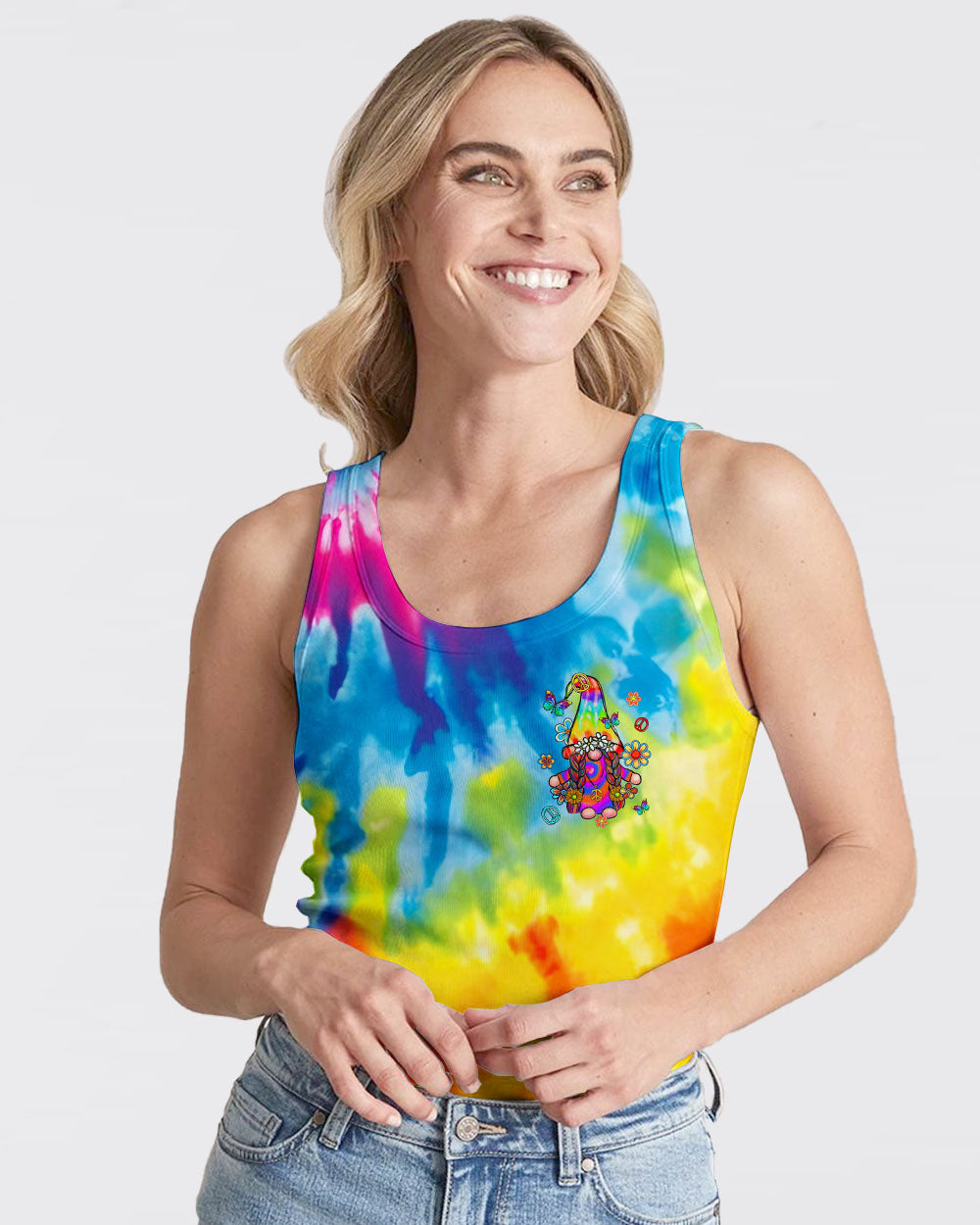 BE YOU THE WORLD WILL ADJUST GNOME TIE DYE ALL OVER PRINT - TLTR2602242