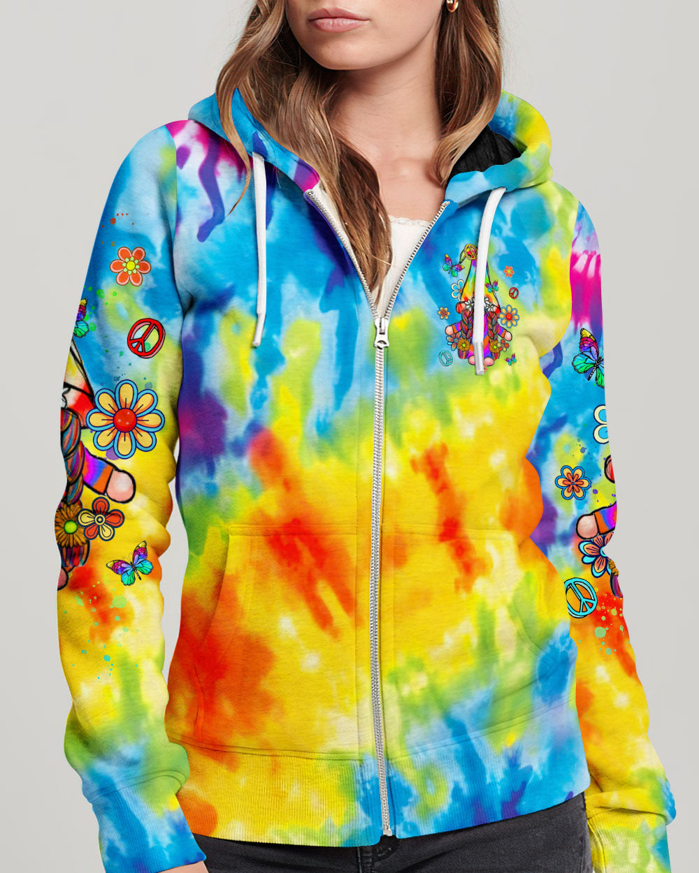 BE YOU THE WORLD WILL ADJUST GNOME TIE DYE ALL OVER PRINT - TLTR2602242