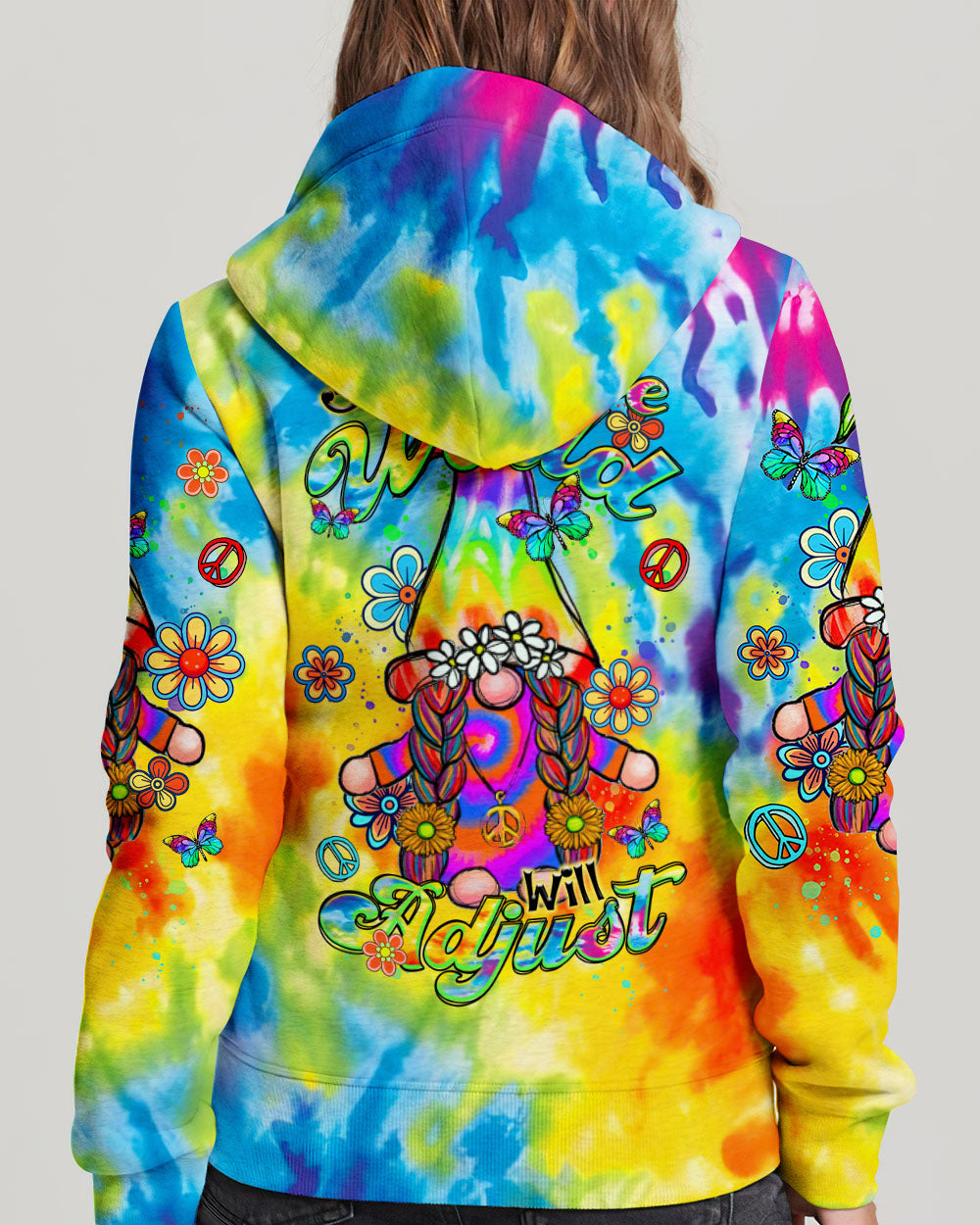BE YOU THE WORLD WILL ADJUST GNOME TIE DYE ALL OVER PRINT - TLTR2602242