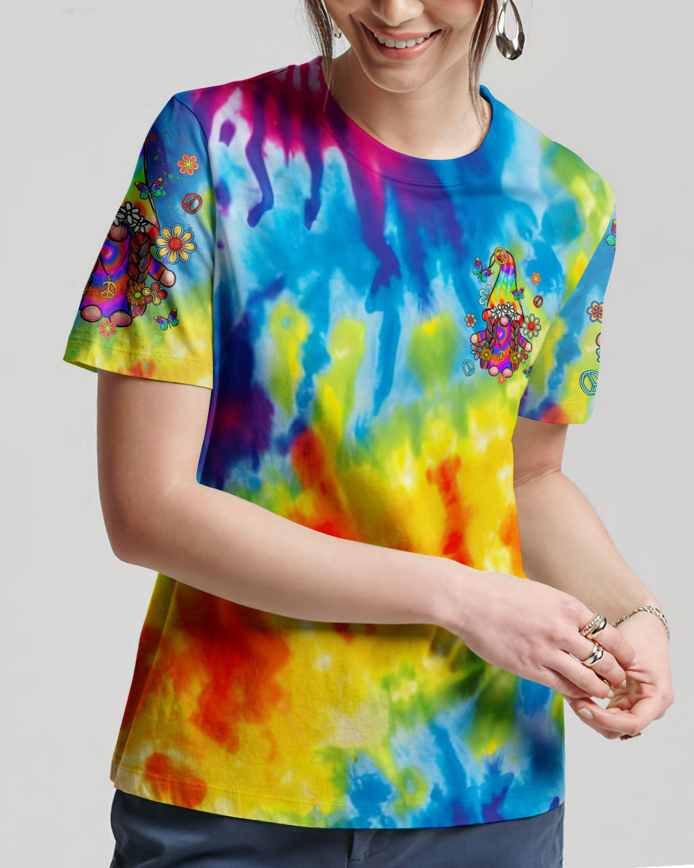 BE YOU THE WORLD WILL ADJUST GNOME TIE DYE ALL OVER PRINT - TLTR2602242
