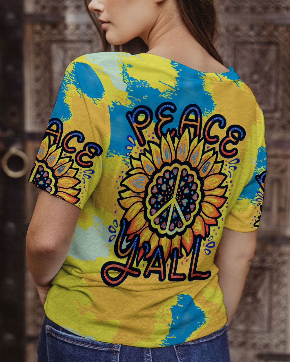 PEACE Y'ALL TIE DYE ALL OVER PRINT - TLTR2605233