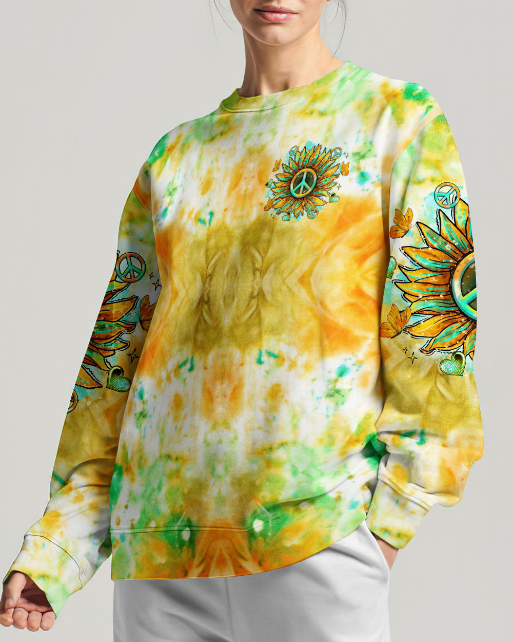 PEACE Y'ALL SUNFLOWER ALL OVER PRINT - TLTR2606243