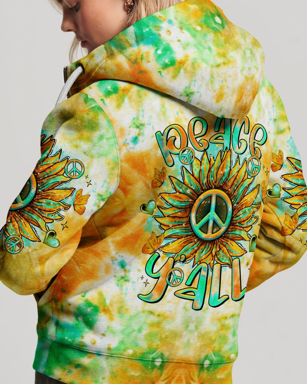 PEACE Y'ALL SUNFLOWER ALL OVER PRINT - TLTR2606243