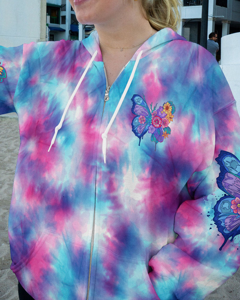 IF NOTHING EVER CHANGED BUTTERFLY TIE DYE ALL OVER PRINT - TLTR2607234