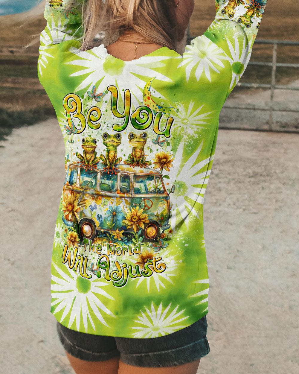 BE YOU THE WORLD WILL ADJUST FROG ALL OVER PRINT - TLTR2608242
