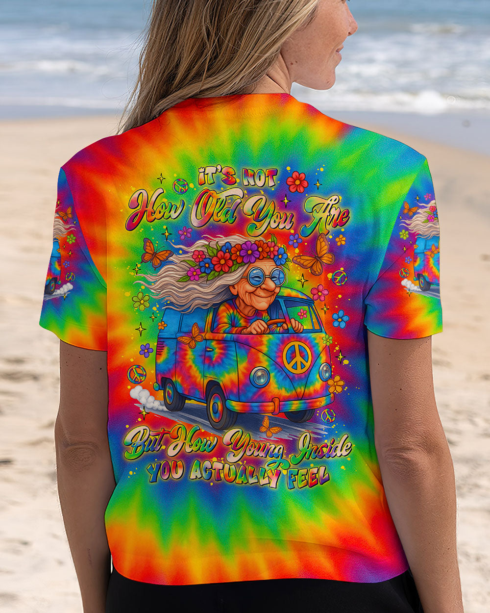 IT'S NOT HOW OLD YOU ARE HIPPIE BUS TIE DYE ALL OVER PRINT - TLTR2706253