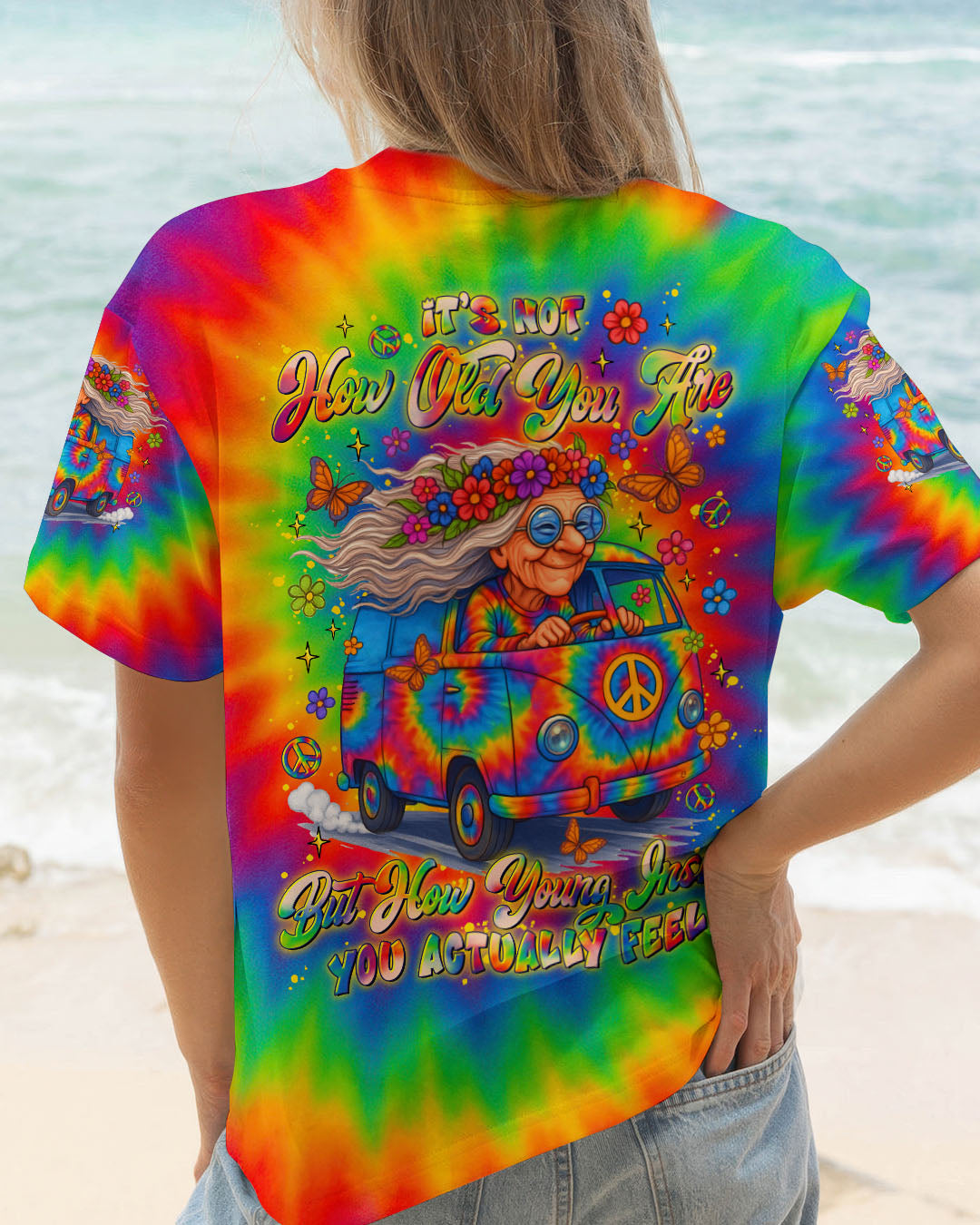 IT'S NOT HOW OLD YOU ARE HIPPIE BUS TIE DYE ALL OVER PRINT - TLTR2706253
