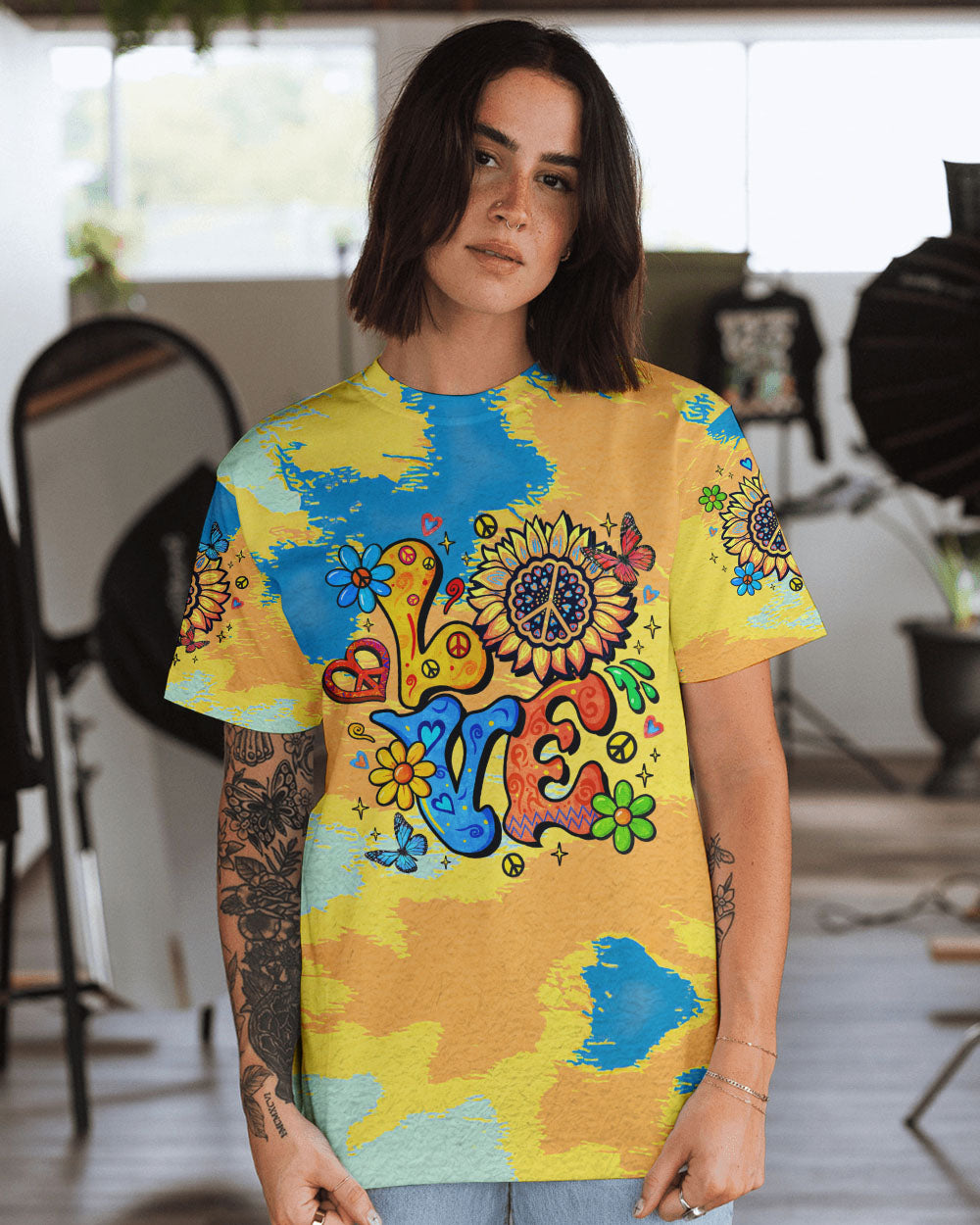 LOVE HIPPIE SUNFLOWER ALL OVER PRINT - TLTR2804252