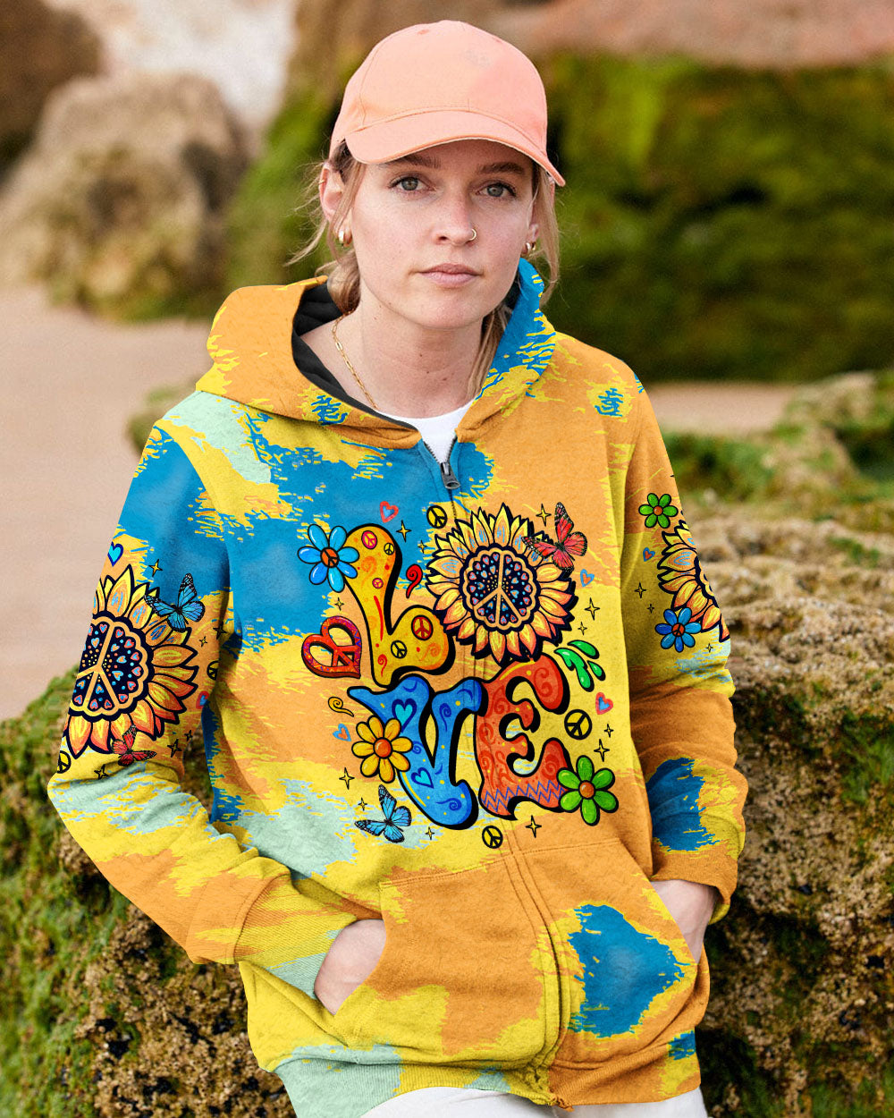 LOVE HIPPIE SUNFLOWER ALL OVER PRINT - TLTR2804252