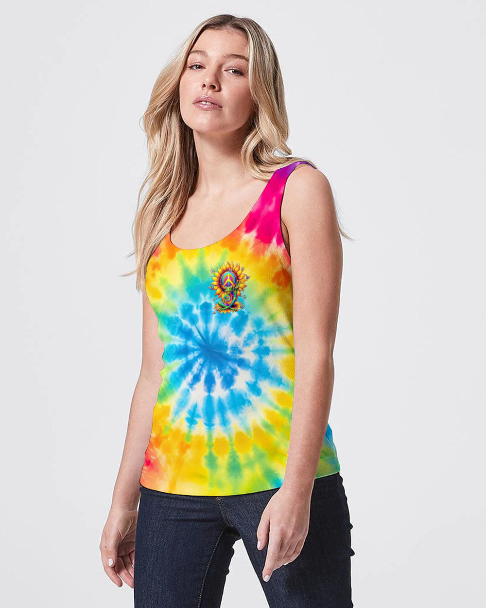 BE YOU THE WORLD WILL ADJUST FROG SUNFLOWER ALL OVER PRINT - TLTR2806241