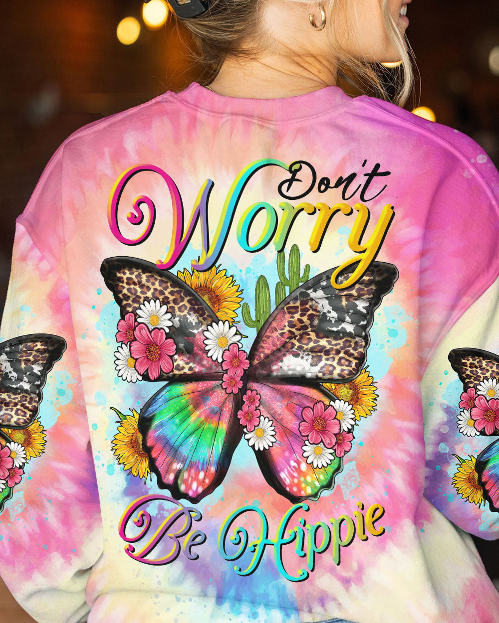 DON'T WORRY BE HIPPIE BUTTERFLY ALL OVER PRINT - TLTR3005232