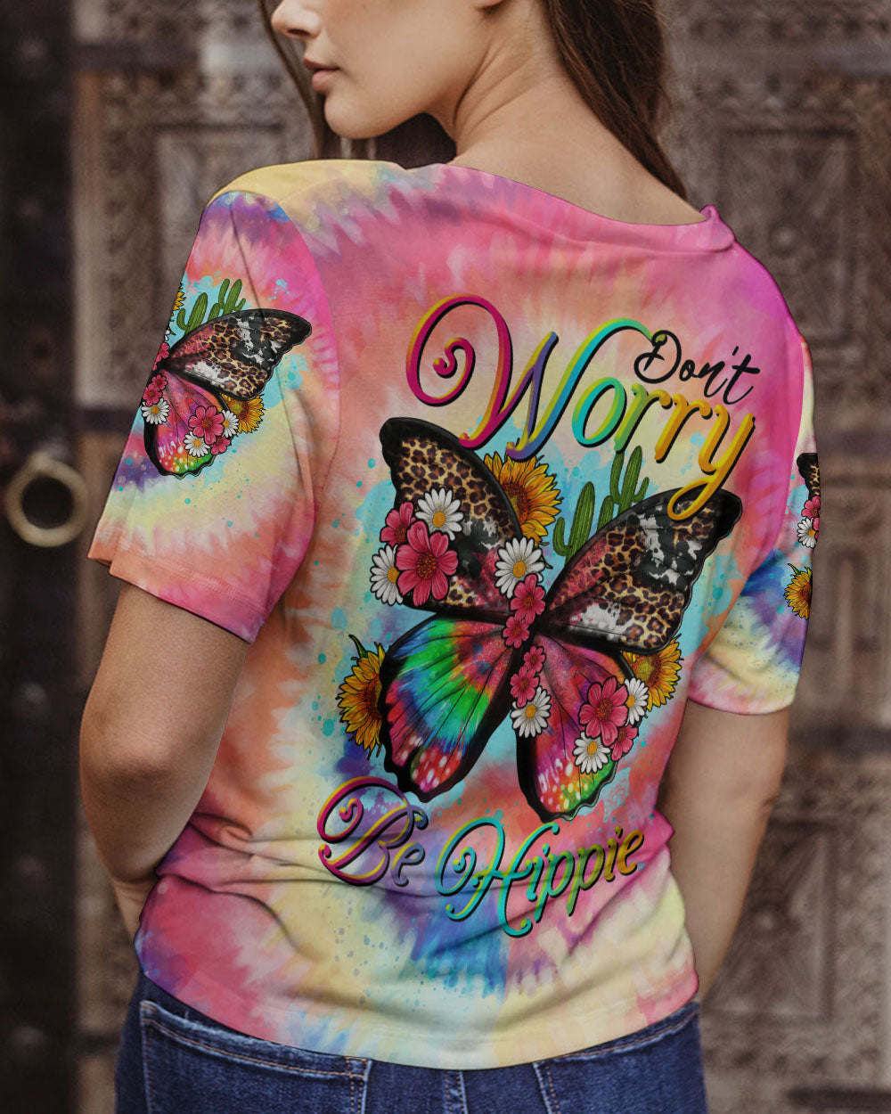 DON'T WORRY BE HIPPIE BUTTERFLY ALL OVER PRINT - TLTR3005232