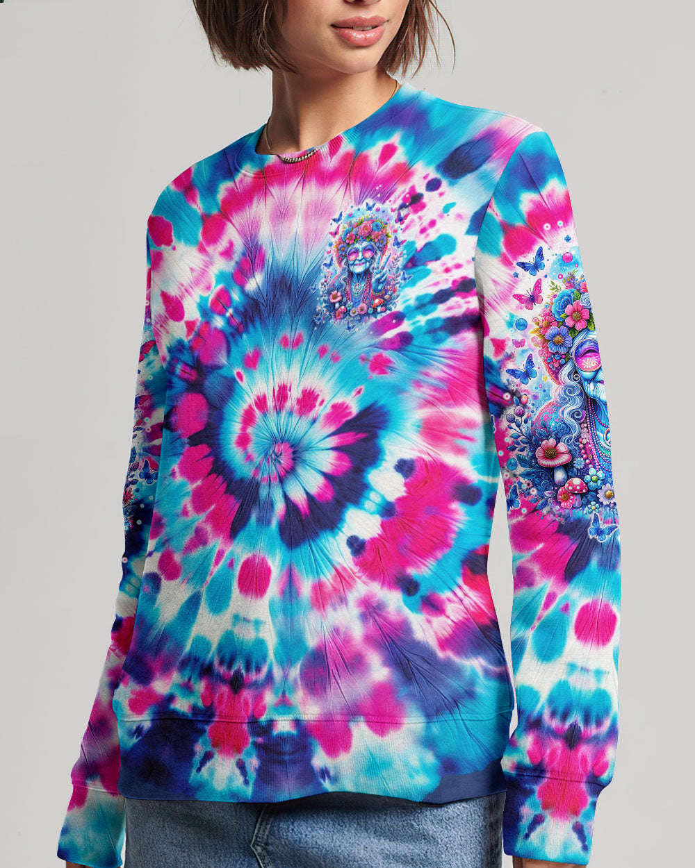 RUNNING AGAINST THE WIND OLD LADY TIE DYE ALL OVER PRINT - TLTW0102243