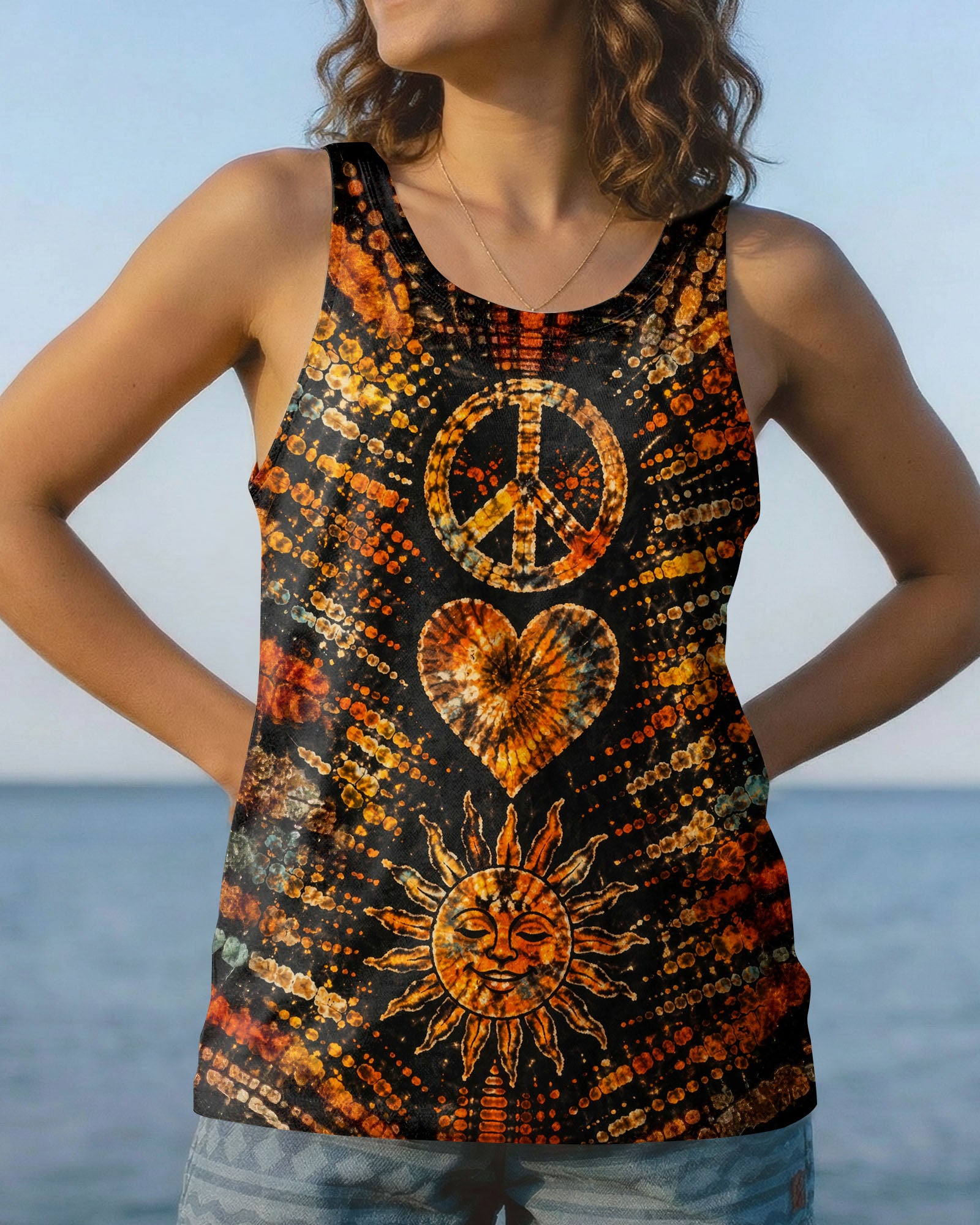 PEACE LOVE HIPPIE SUN ALL OVER PRINT - TLTW0104261
