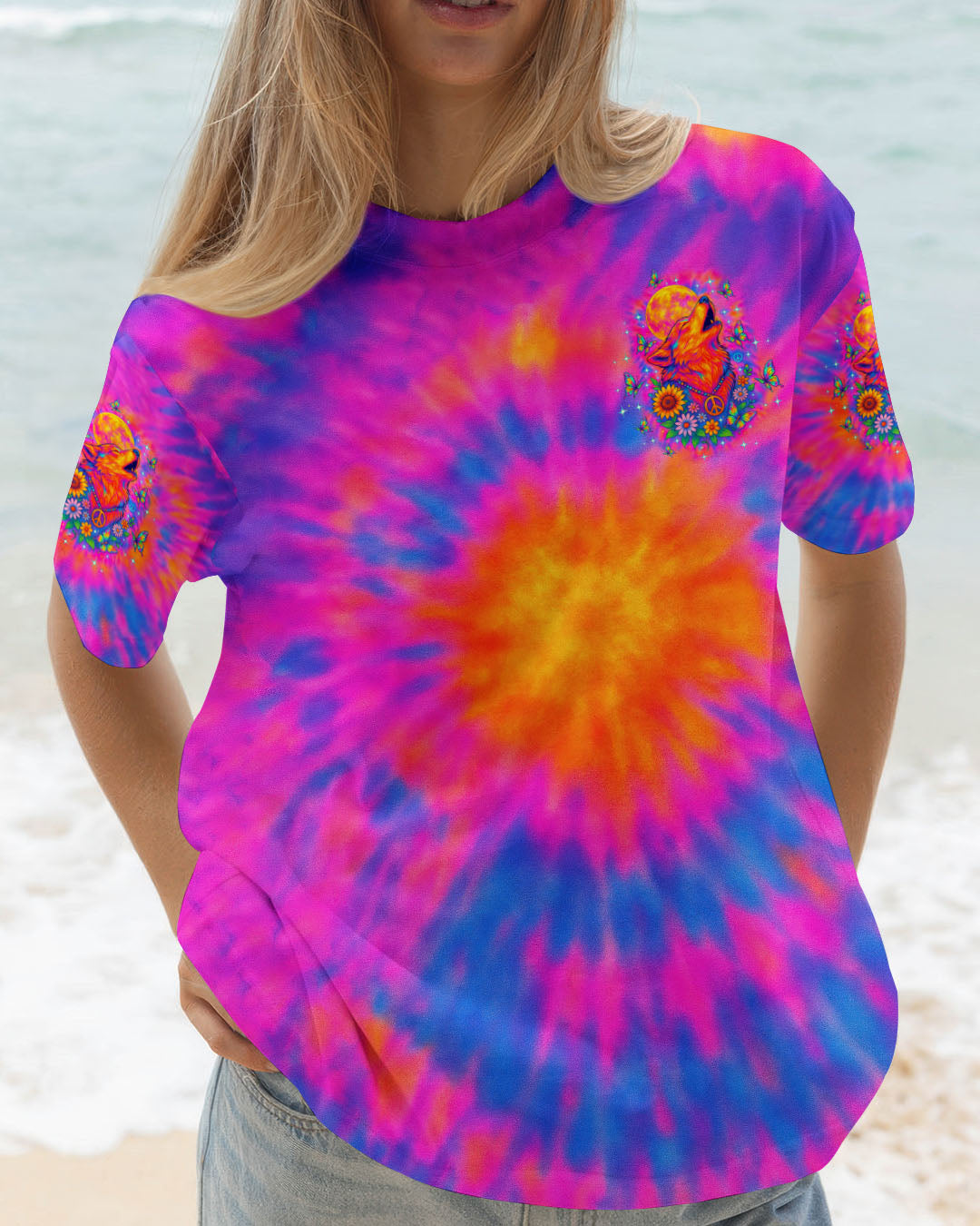SPIRIT OF THE WOLF TIE DYE ALL OVER PRINT - TLTW0107254