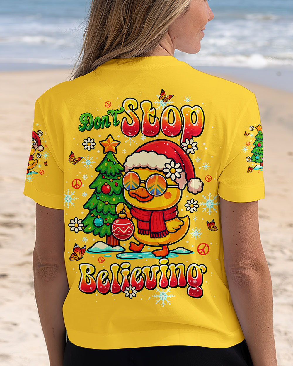 DON'T STOP BELIEVING DUCK CHRISTMAS ALL OVER PRINT - TLTW0210254